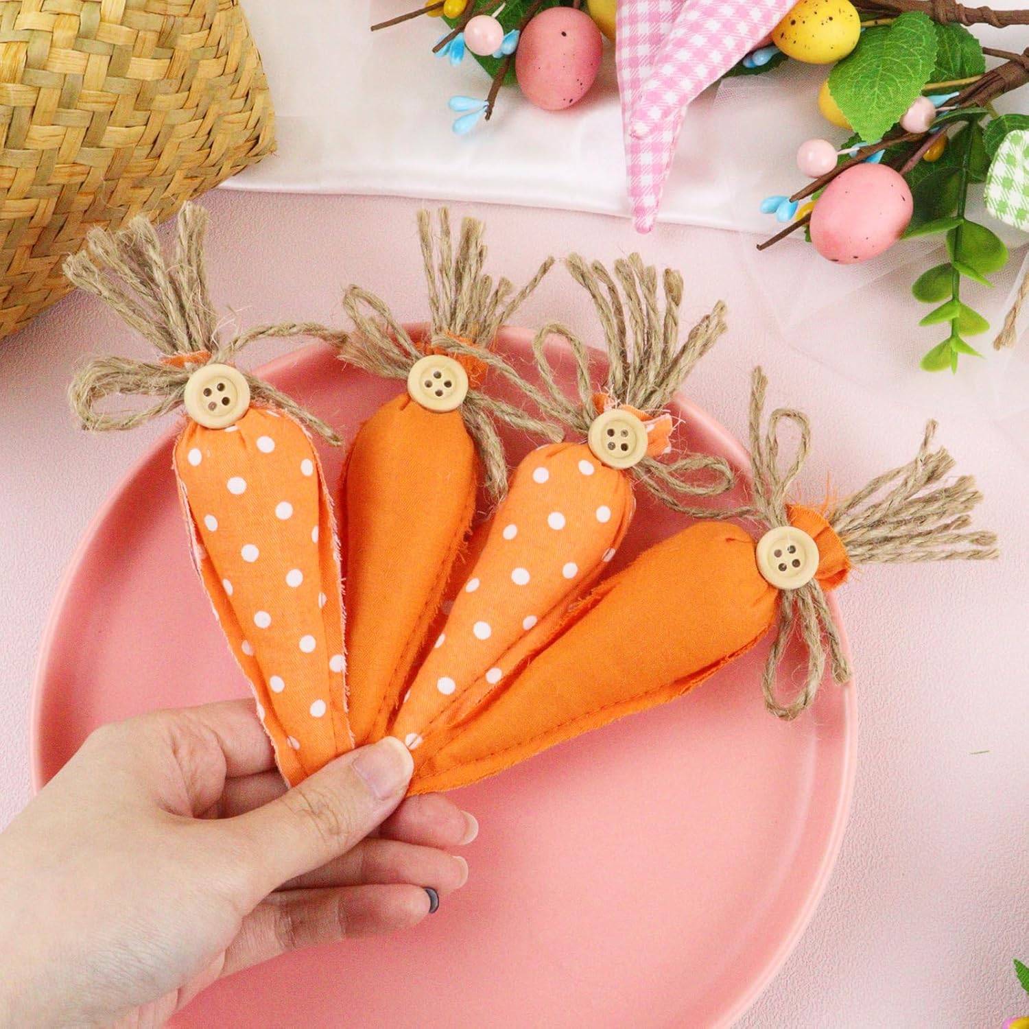 4PCS Easter Artificial Fabric Carrots Decorations