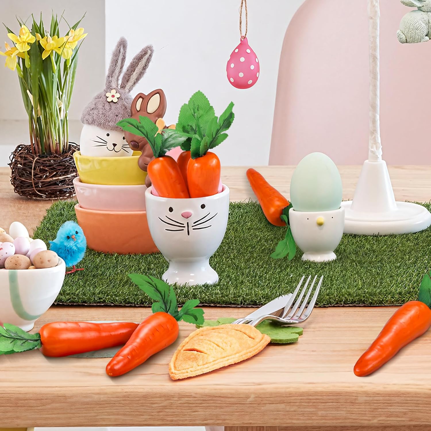 Lorigun 5 Pcs Artificial Carrots Home Kitchen Decor
