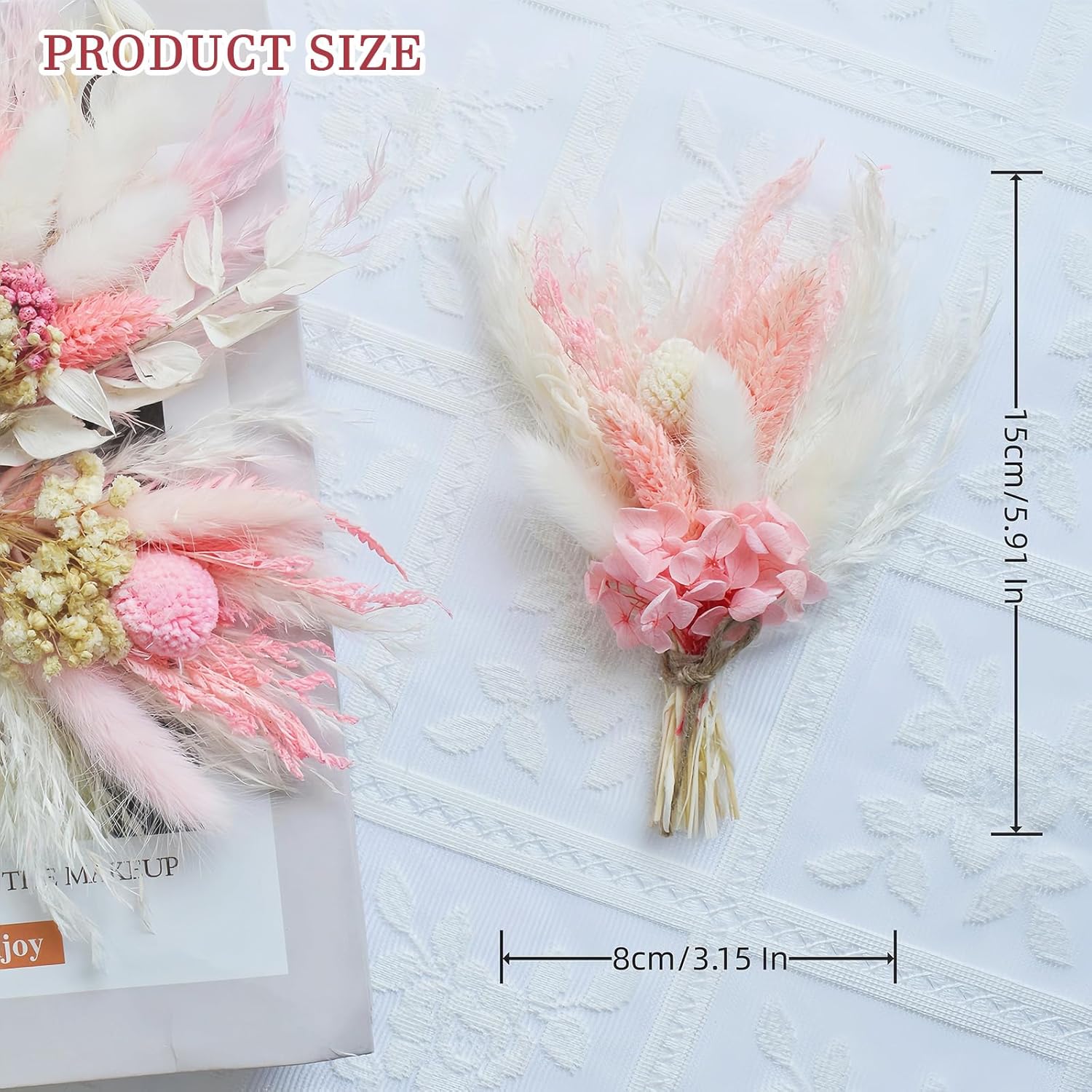 Cenyn 6 Pack Pink Boho Dried Flower Bouquets