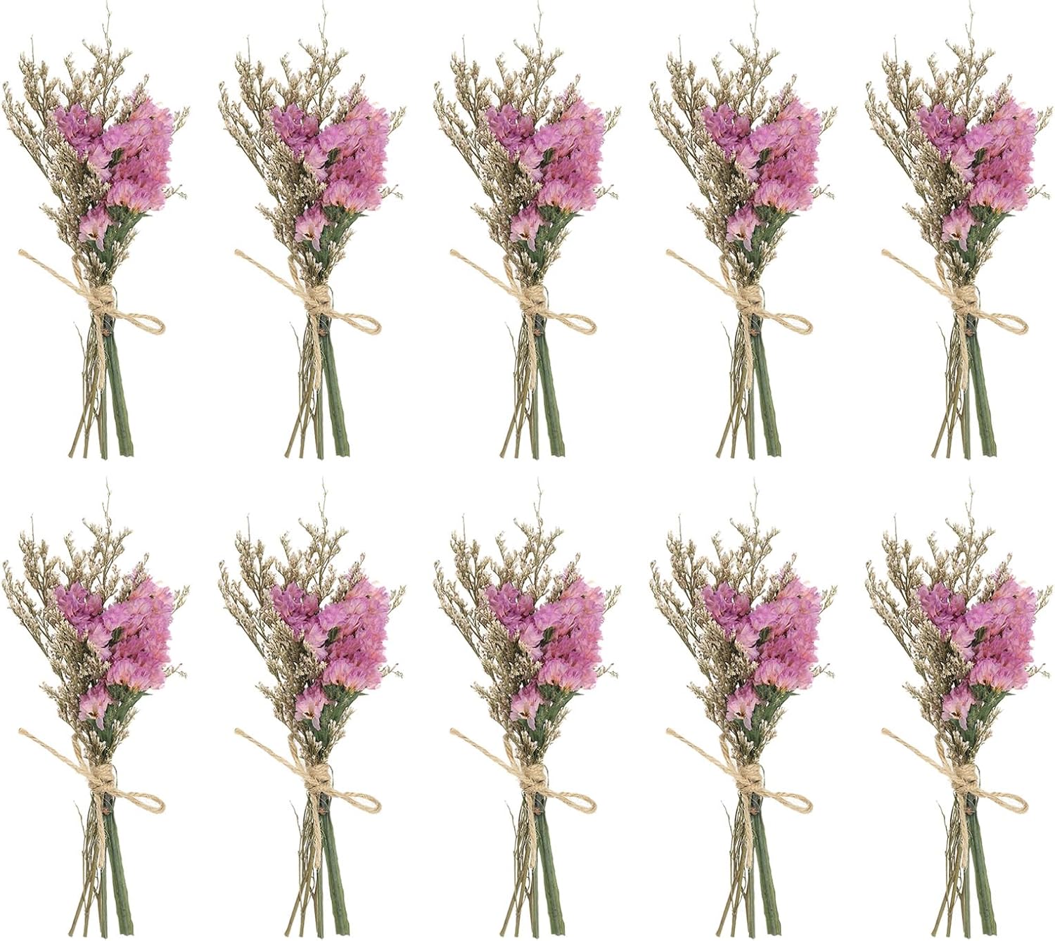 PATIKIL Mini Dried Flower Bouquet Pink Boho Decor