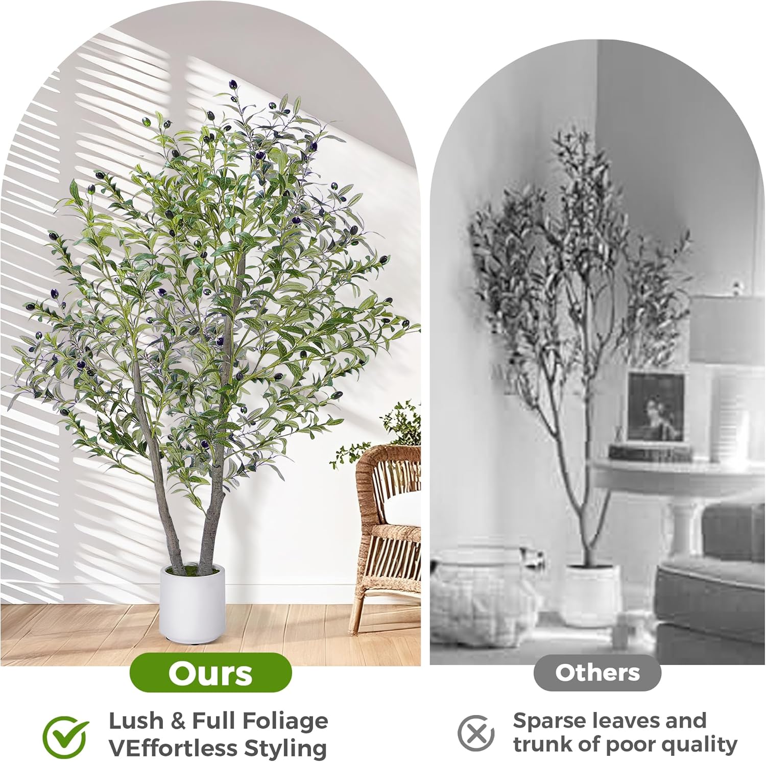 5FT Artificial Olive Tree with White Planter and Realistic Fruits
