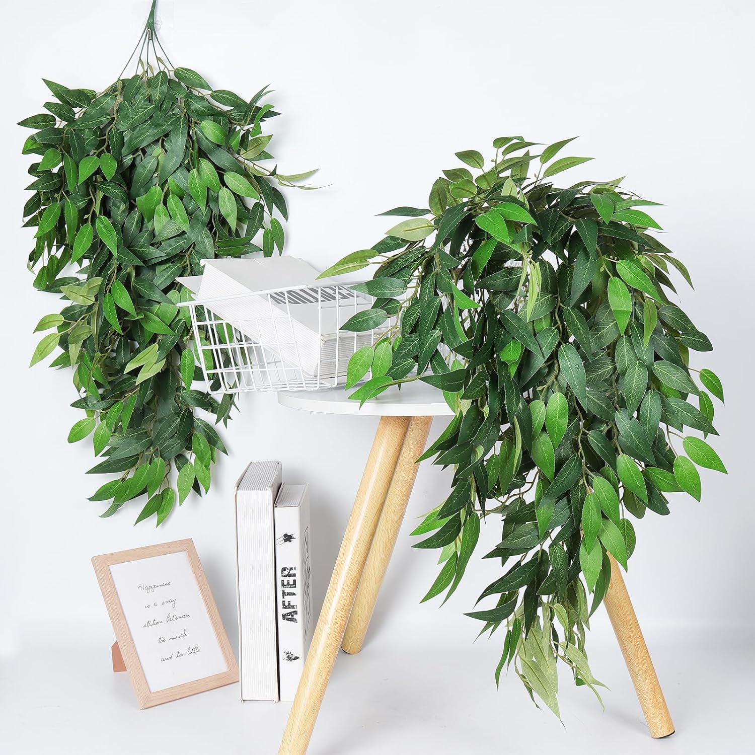 Artificial Hanging Willow Leaves Vine Twigs 2PC Decorations