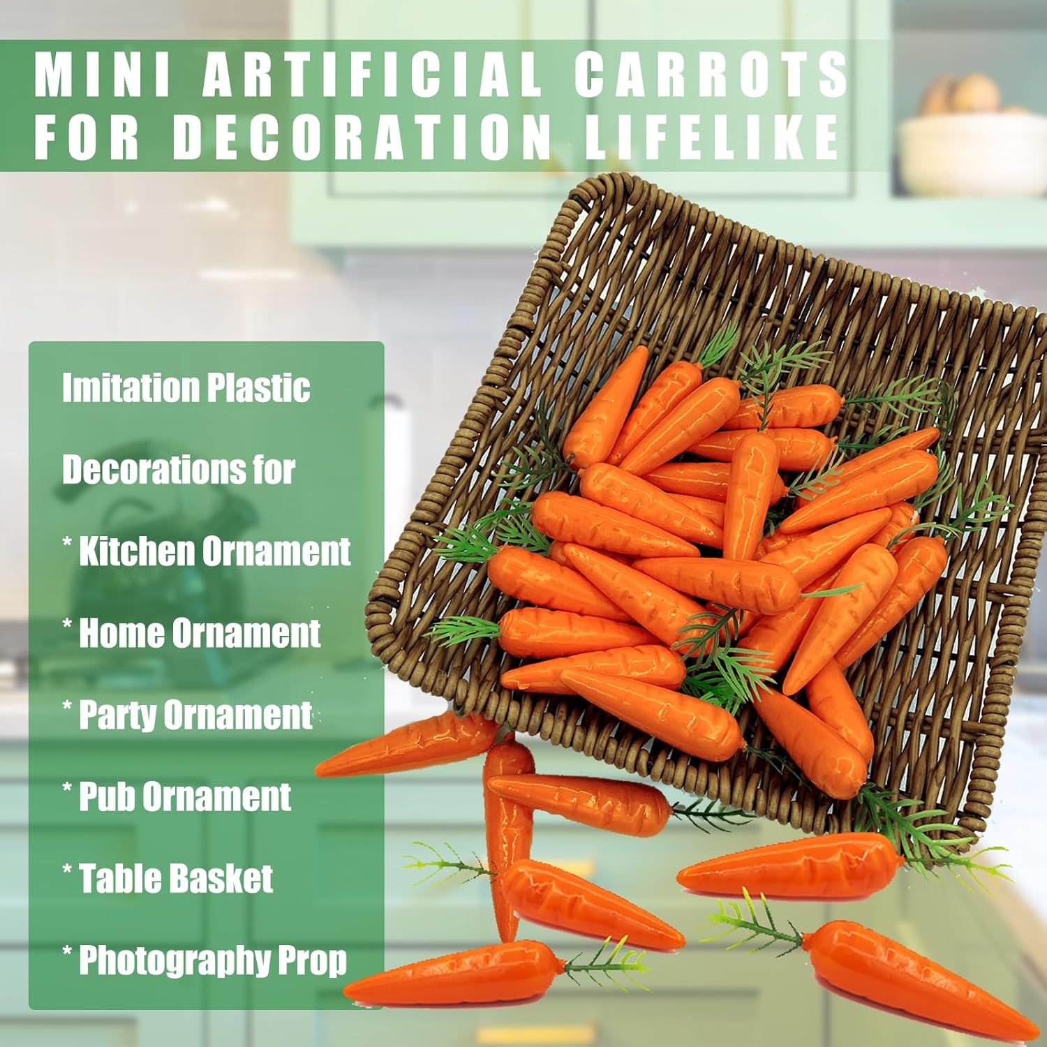 Tuxiaobu Artificial Carrots 30 Pcs Lifelike Decoration