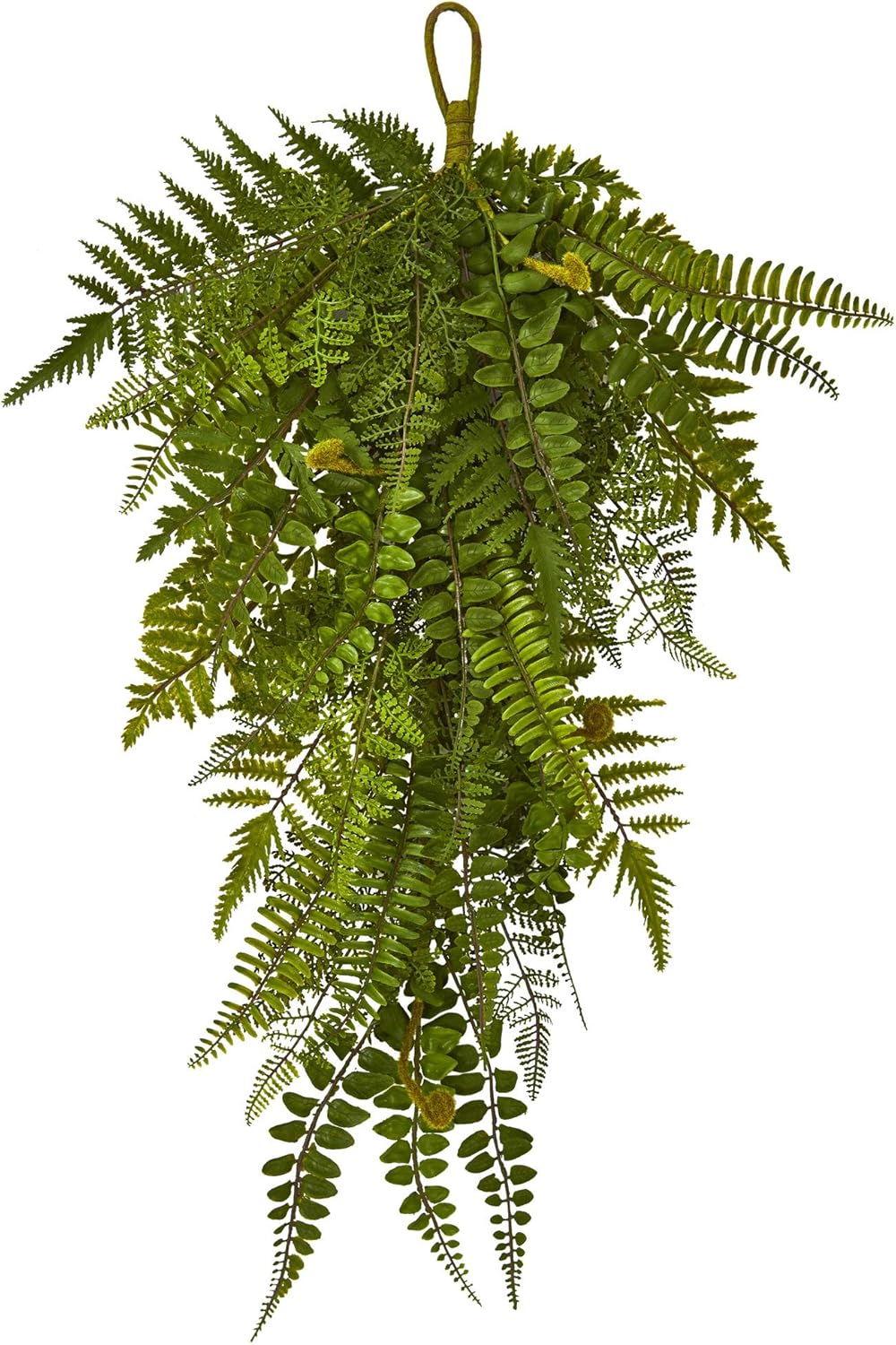 Nearly Natural 28in Fern Artificial Teardrop Set of 2 Green