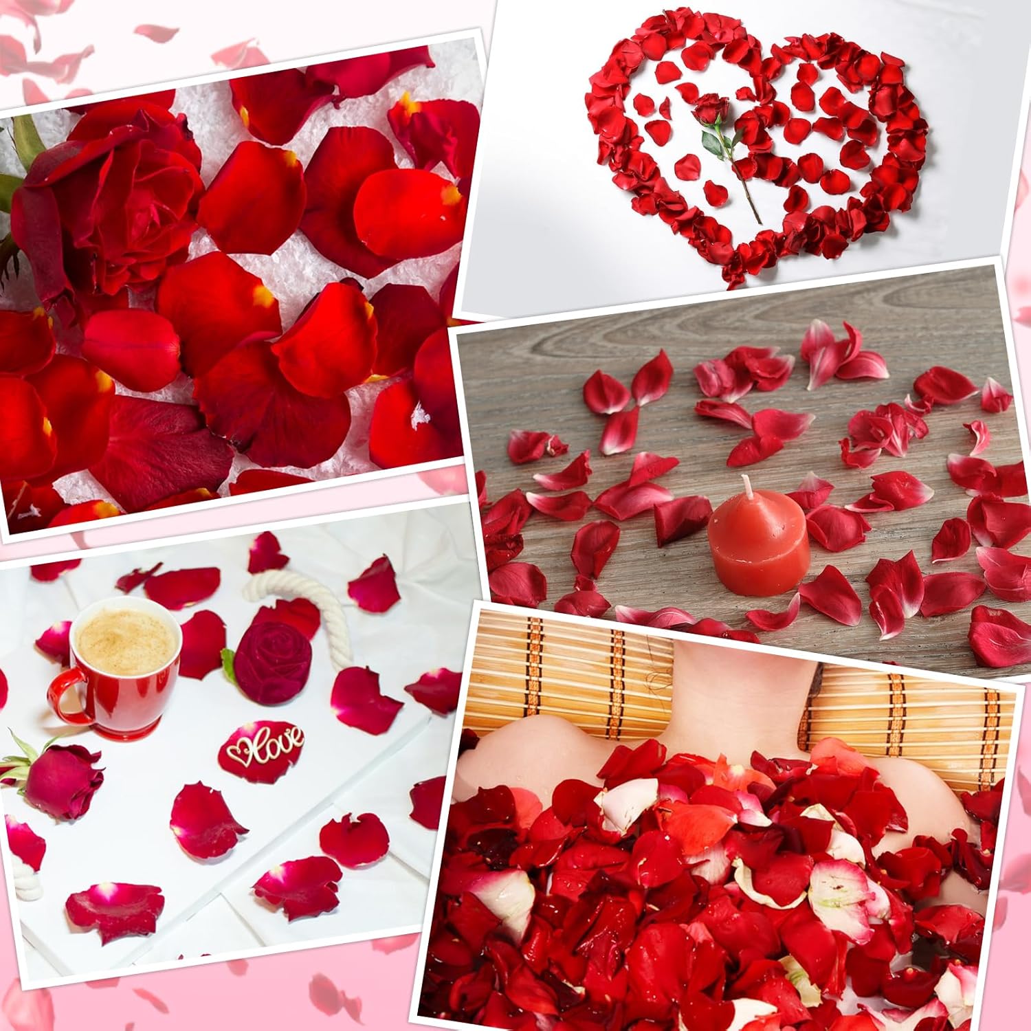 240PCS Real Red Rose Petals Confetti for Weddings and Celebrations
