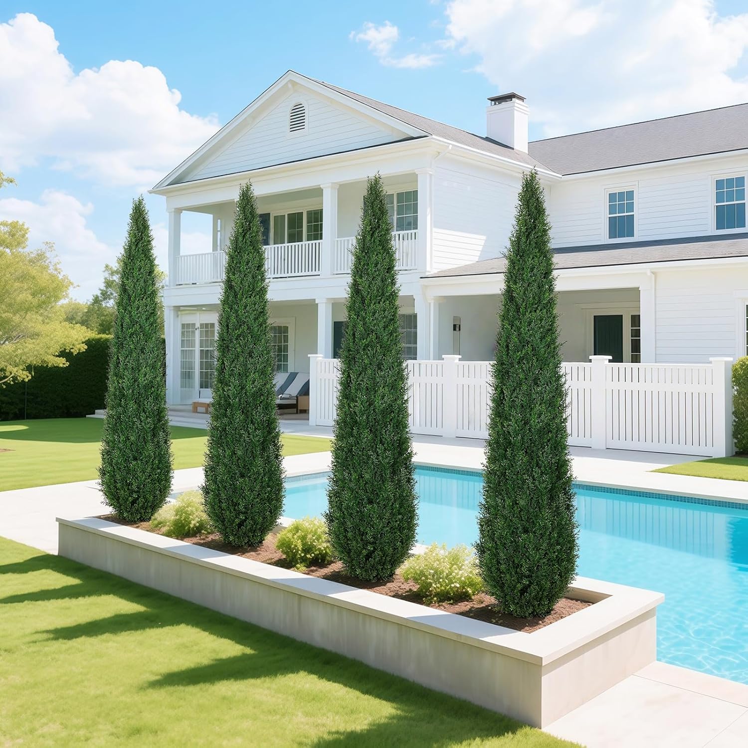Artificial Cedar Topiary Trees Set of 2