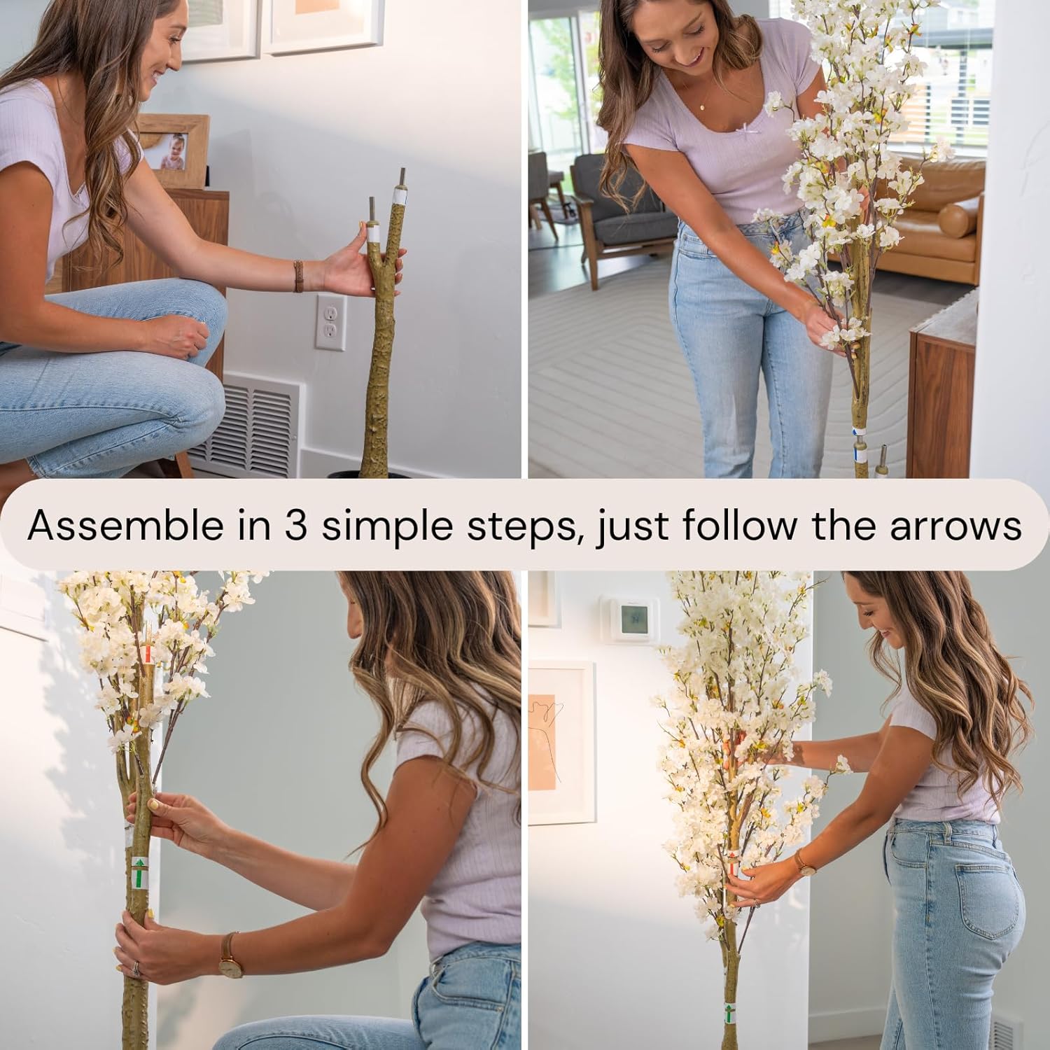 6ft Light Up Cherry Blossom Tree with Plant Basket