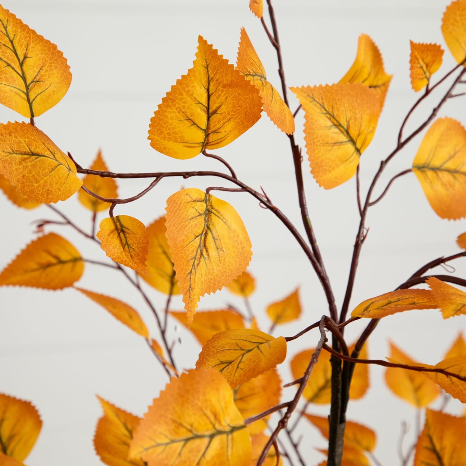 Nearly Natural 4ft Autumn Birch Artificial Tree with White Planter