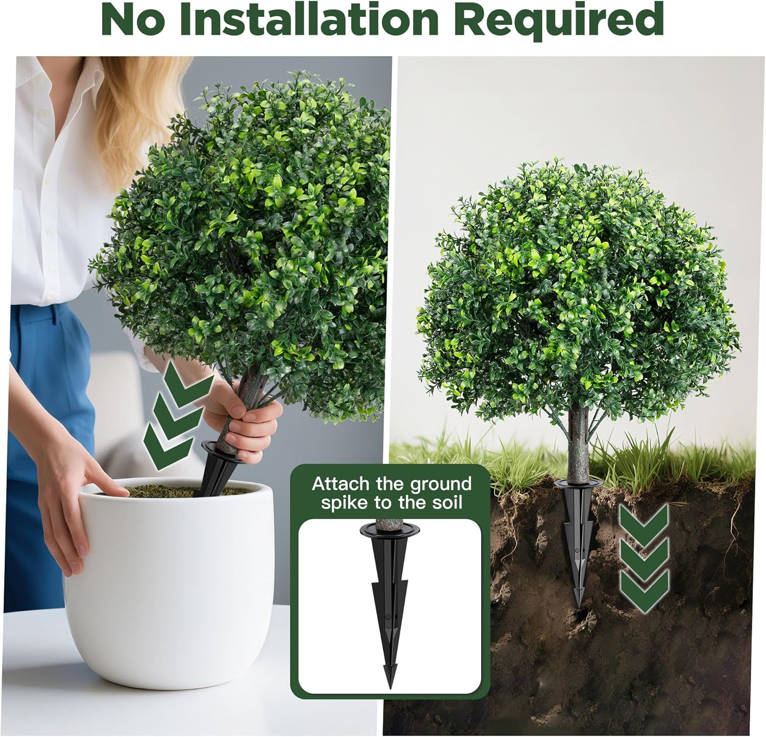 Artificial Boxwood Topiary Ball Tree 2 Pack