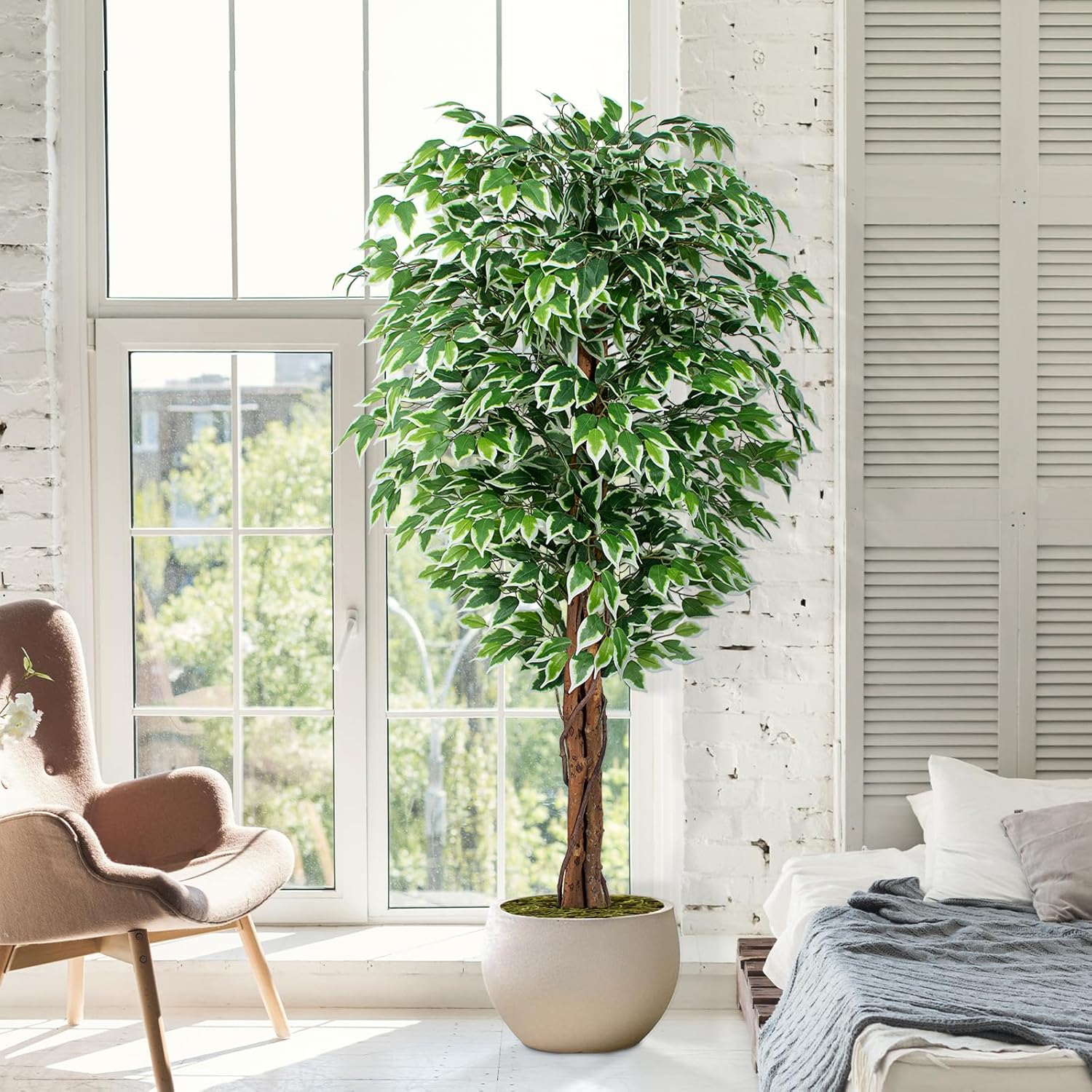 62ft Ficus Artificial Tree with 3 Curved Trunks