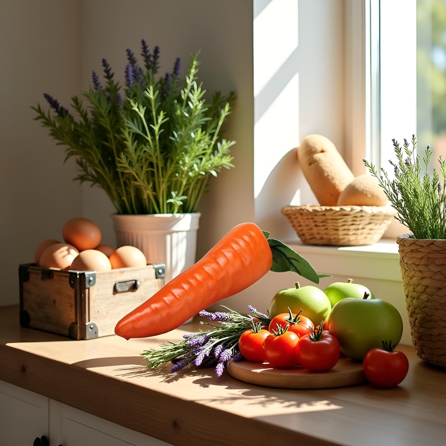Orange Artificial Carrot Home Decor Reusable Plastic Carrot