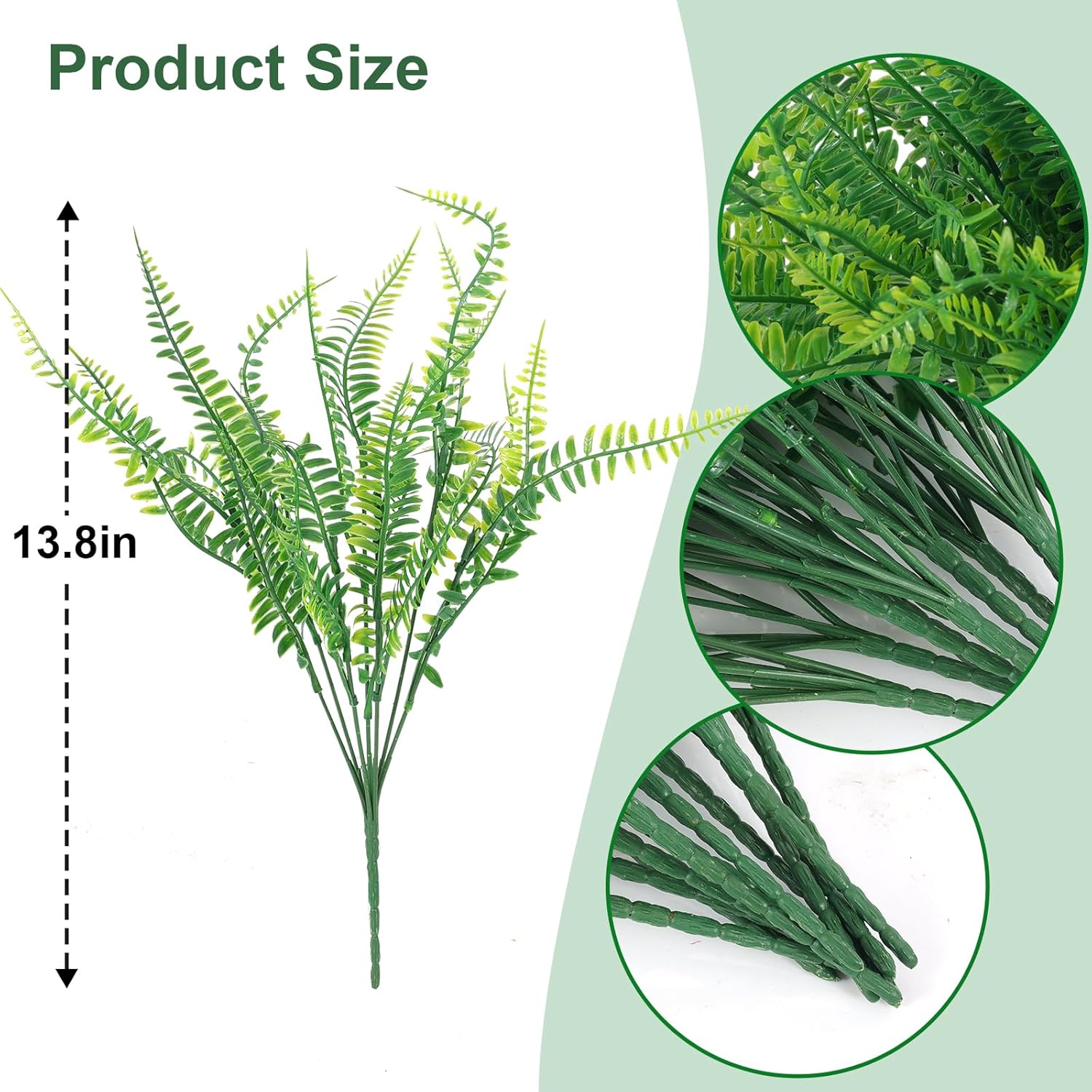 Hananona 12 Pcs Artificial Boston Fern Stems