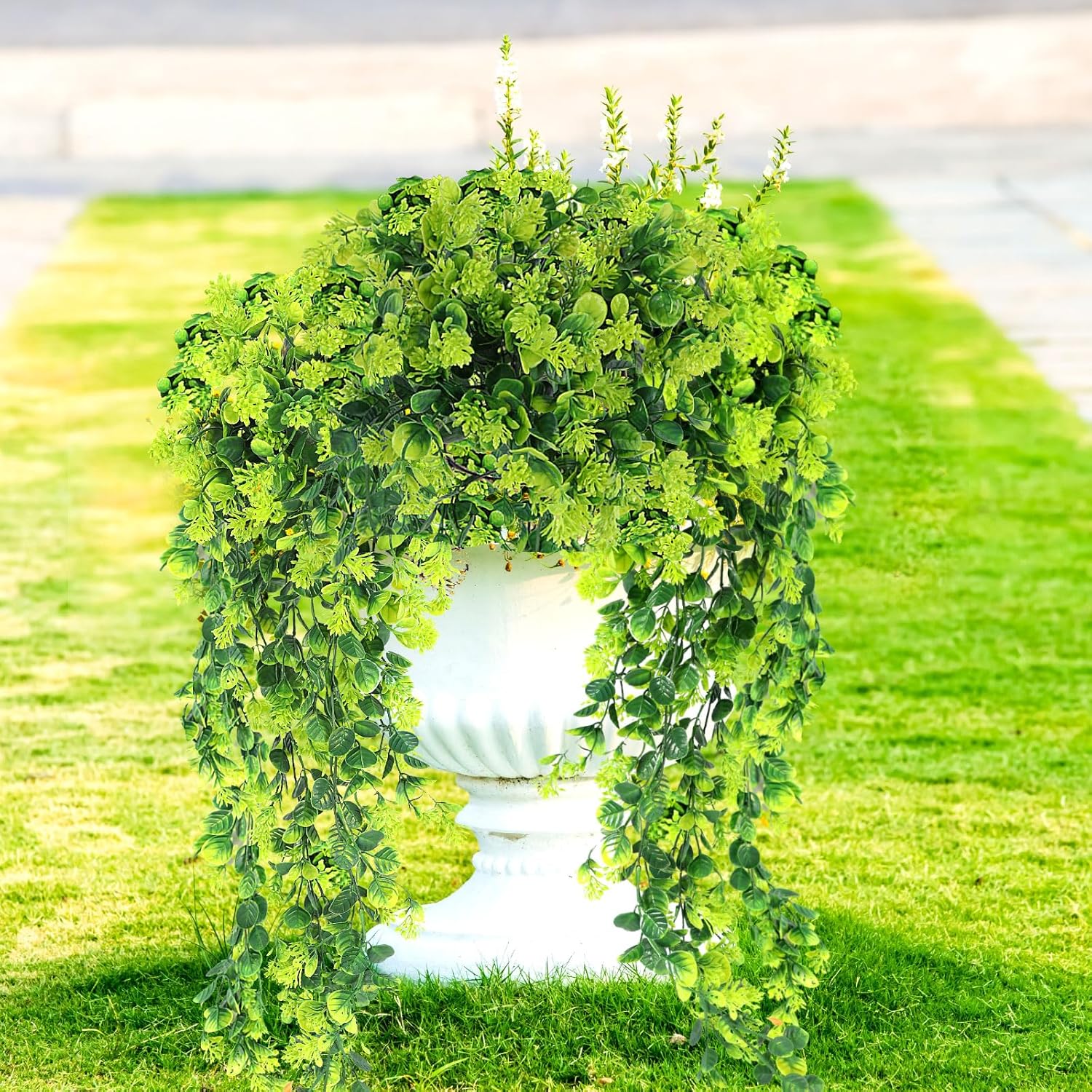 Fake Hanging Plants 2pcs Artificial Boxwood Vines Greenery Wall Decor