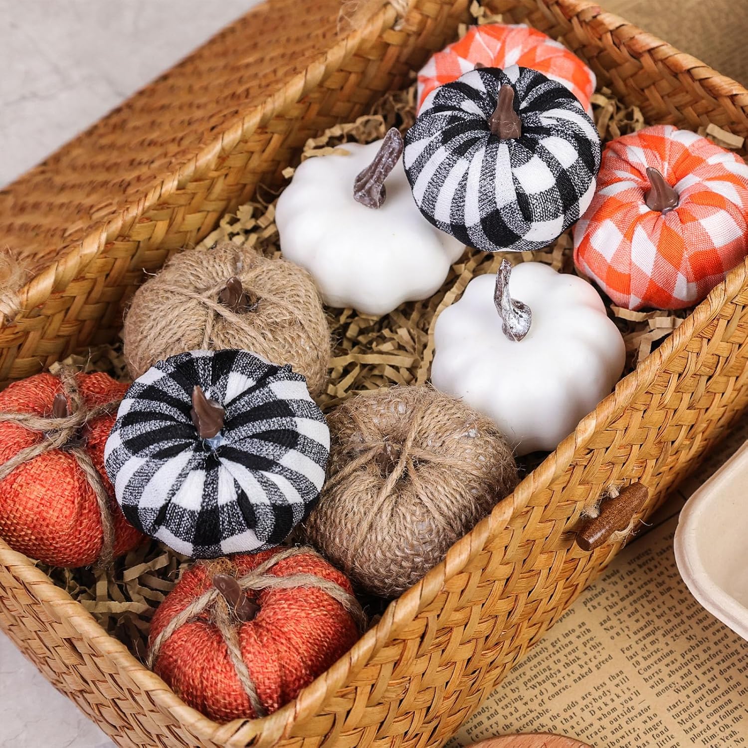 HAKACC 10PCS Artificial Pumpkins Fall Decor