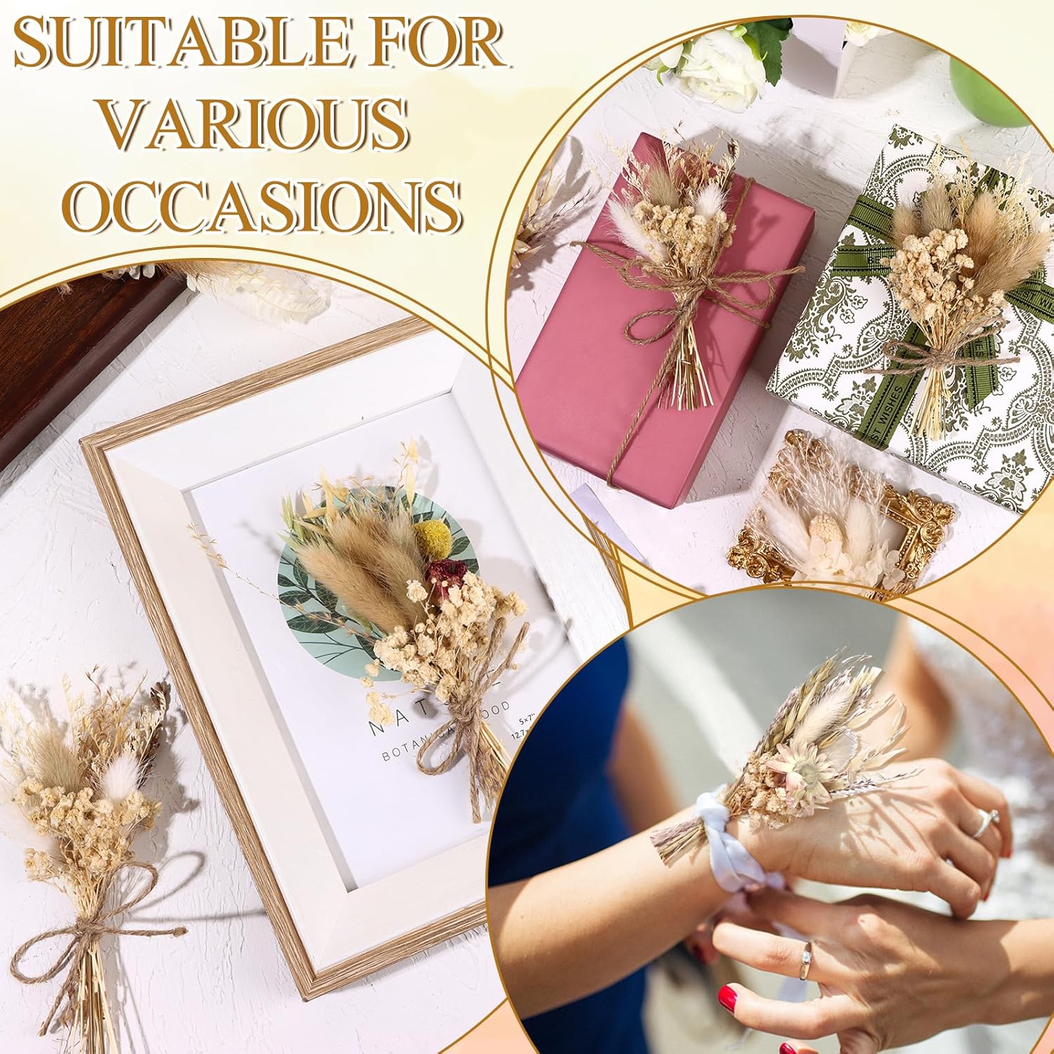 16Pcs Boho Dried Flower Bouquet Mini Decor Set