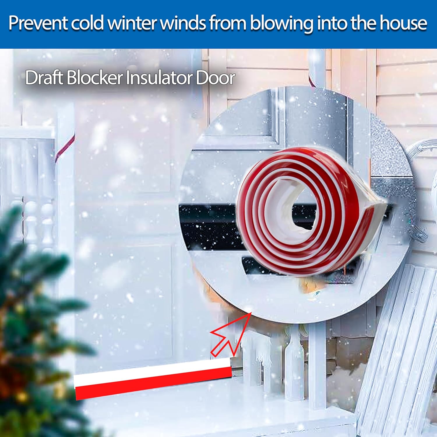 MCOTOP Door Draft Stopper 4 Pack Weather Stripping Noise Blocker