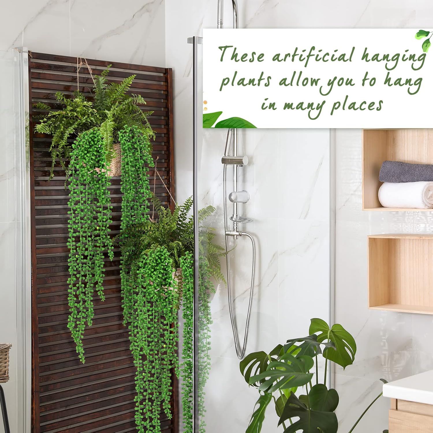 16 Pcs Artificial Succulents Hanging Plants Wall Greenery Decor