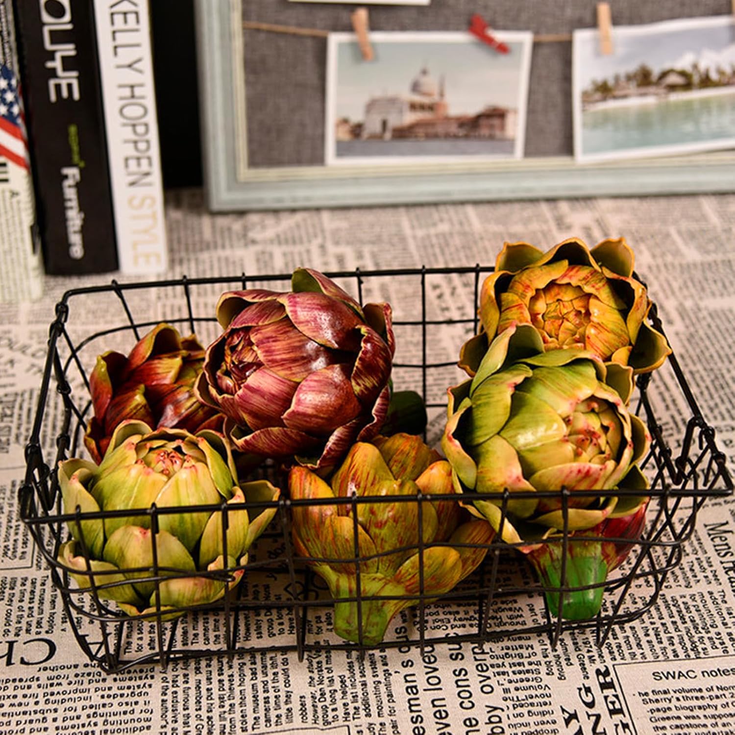 Fake Artificial Artichoke - 3 Yellow Small Decor