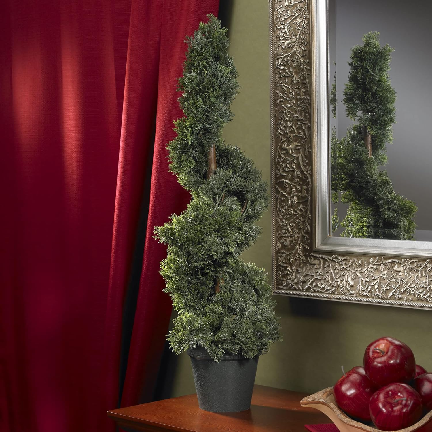 Nearly Natural 2ft Cedar Spiral Silk Tree