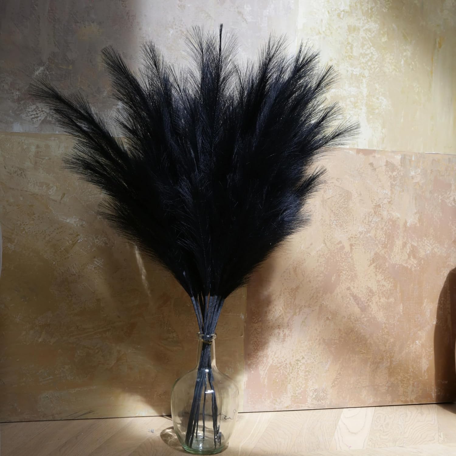 QUBITFUL 9PCS Tall Black Pampas Grass Decor