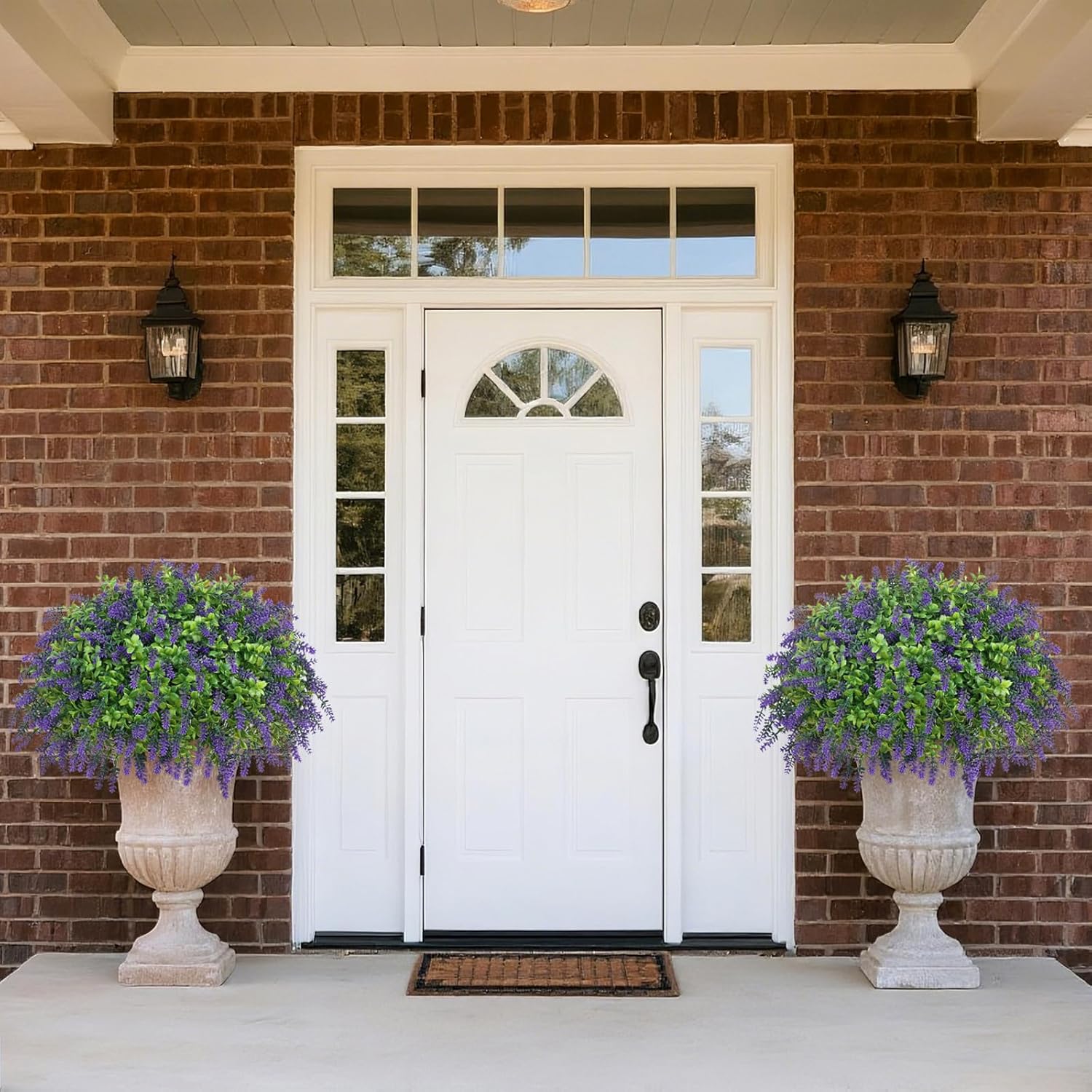 Artificial Boxwood Topiary Ball with Lavender - Set of 2