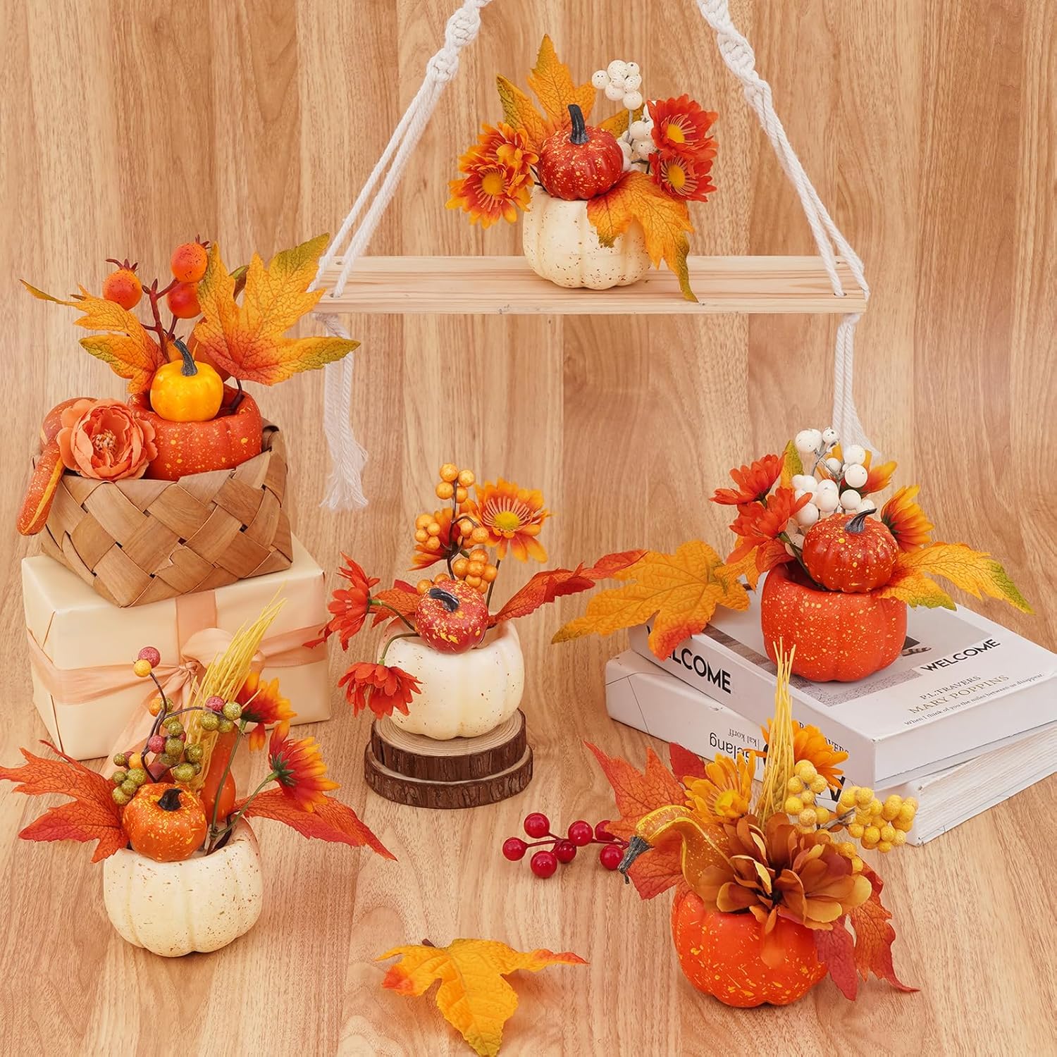 6Pcs Fake Pumpkin Decorations for Fall Celebrations