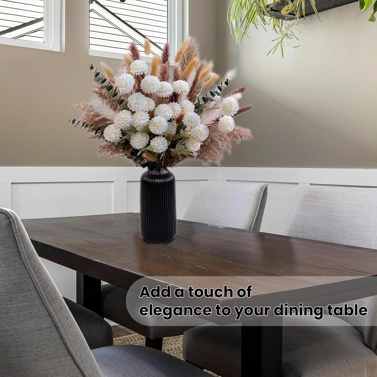 RoseTalk High-End Artificial Flower Bouquet with Dried Pampas Grass