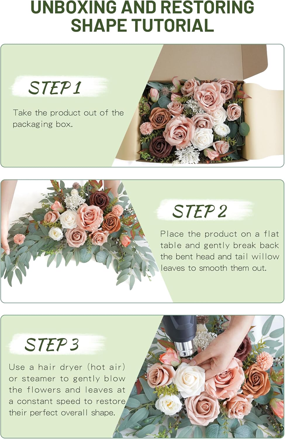Faux Flower Swag Set of 2 for Wedding Welcome Signs 1