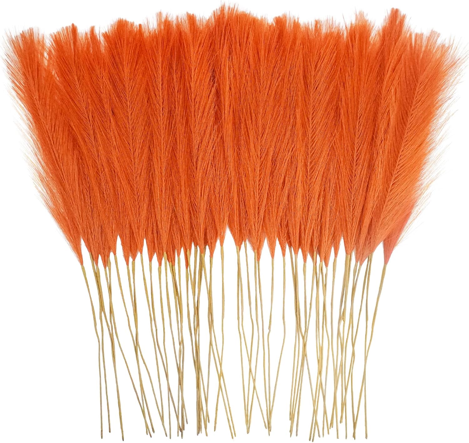 50pcs Burnt Orange Artificial Pampas Grass Decor