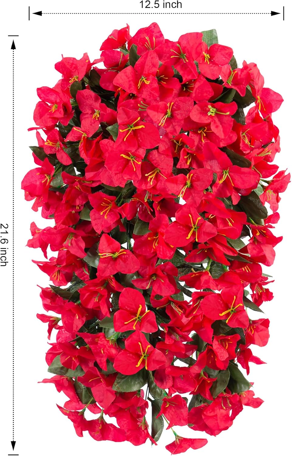 HyeFlora Artificial Bougainvillea Hanging Flowers Red 2pcs