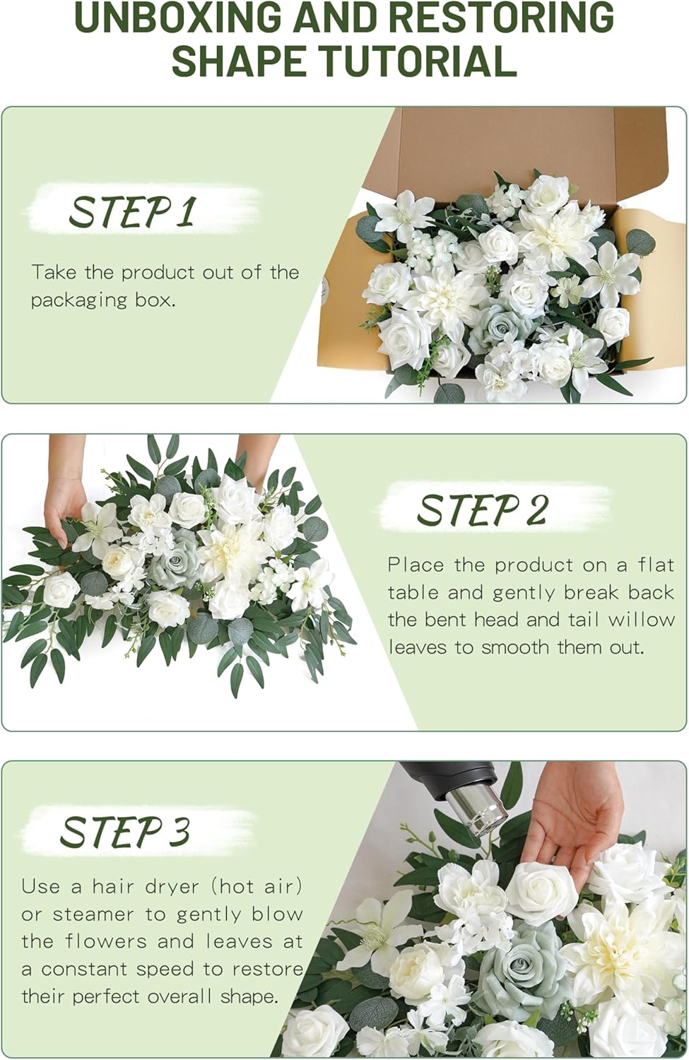 Faux Flower Swag Set of 2 for Wedding Welcome Signs