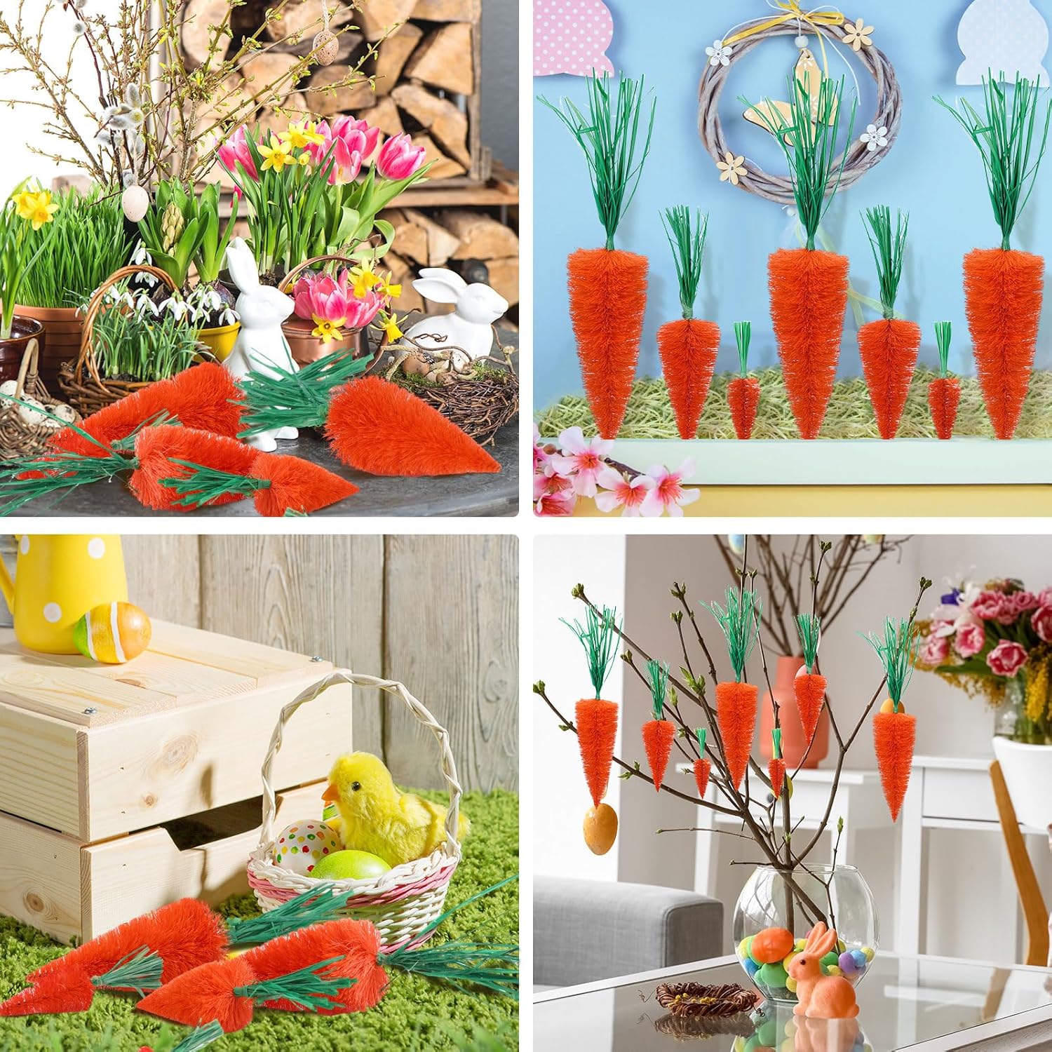 12 Pcs Multisize Artificial Carrots Easter Decor