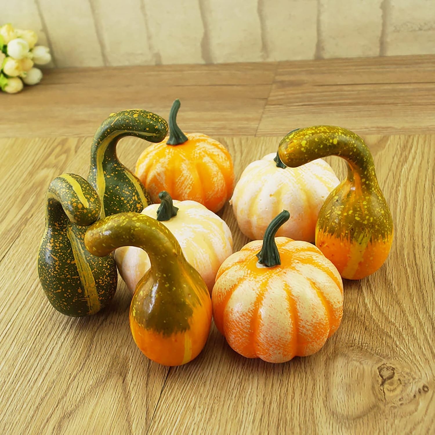 Firlar Artificial Pumpkins Gourds Set of 12 Fall Decor