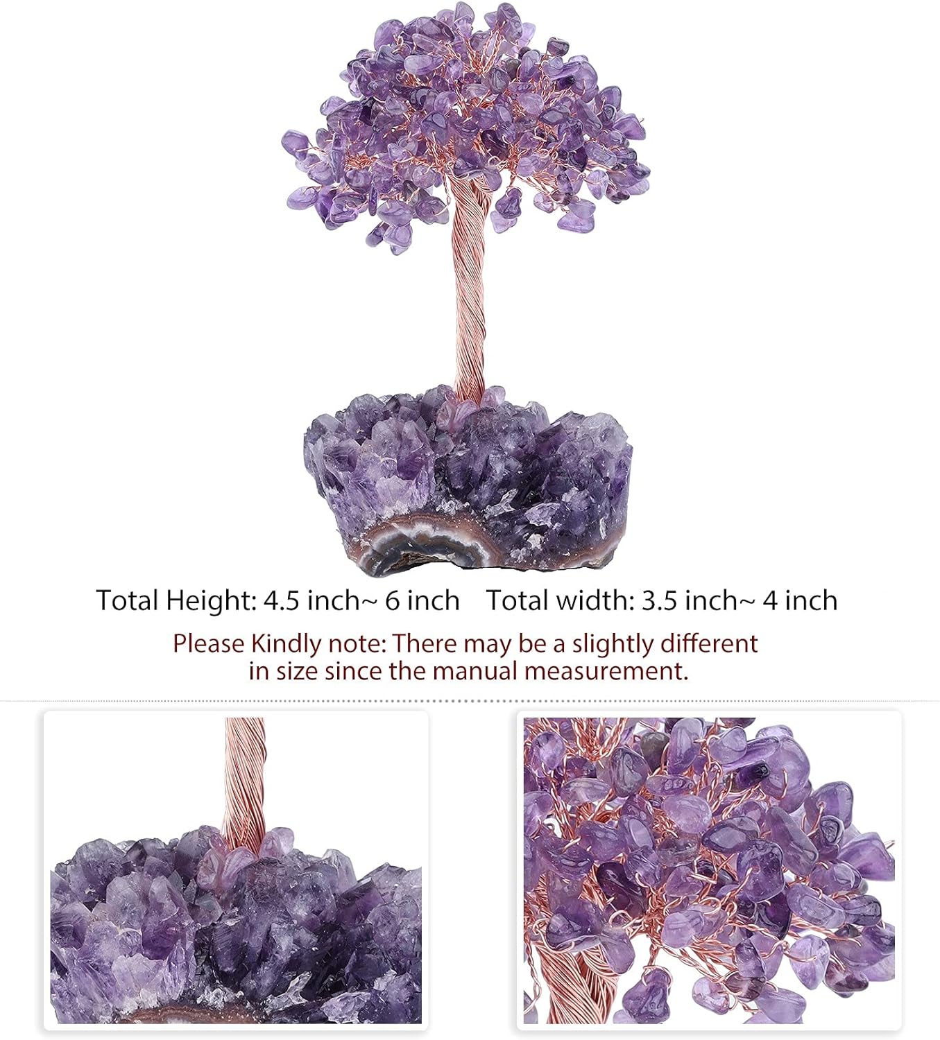 Healing Crystals Money Tree with Amethyst Base