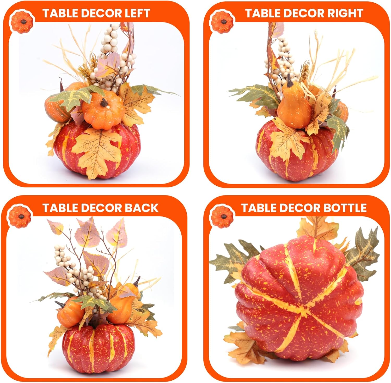 Fall Centerpieces for Tables - Artificial Pumpkin Decor