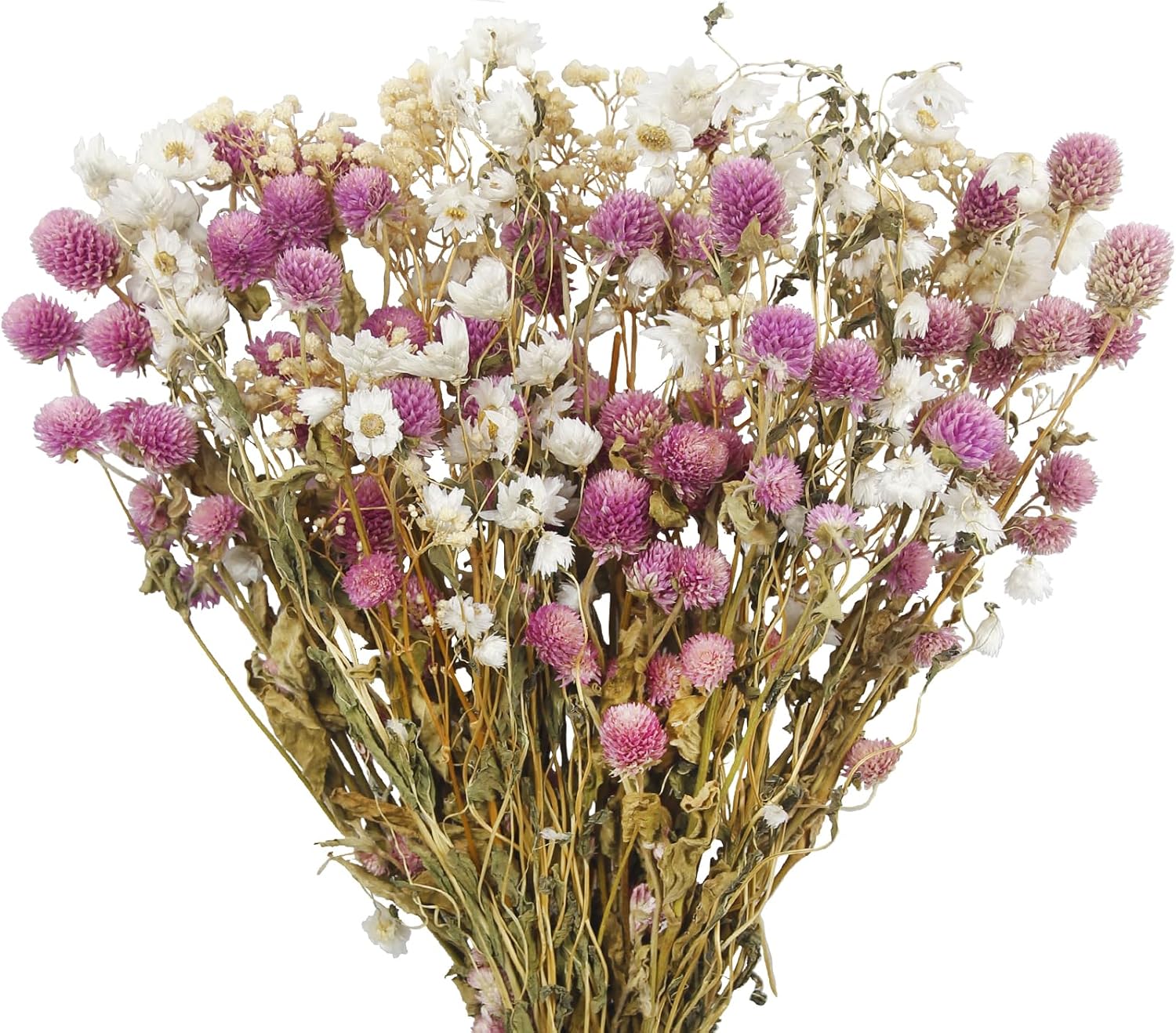 Artificial Flower Bouquet Pink Globe Amaranth Dried Flowers
