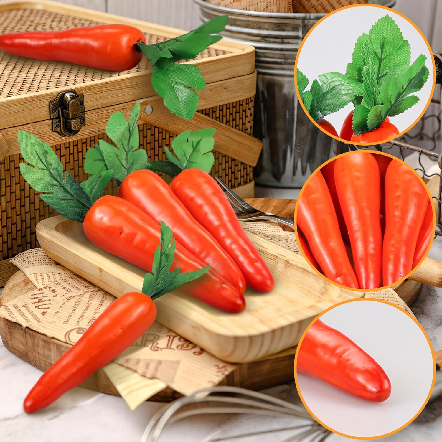 Lorigun 5 Pcs Artificial Carrots Home Kitchen Decor