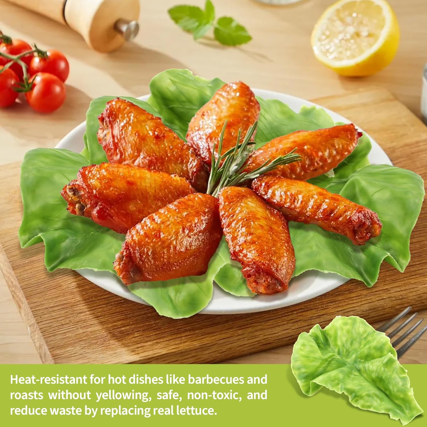10PCS Realistic Artificial Lettuce Leaves for Decor