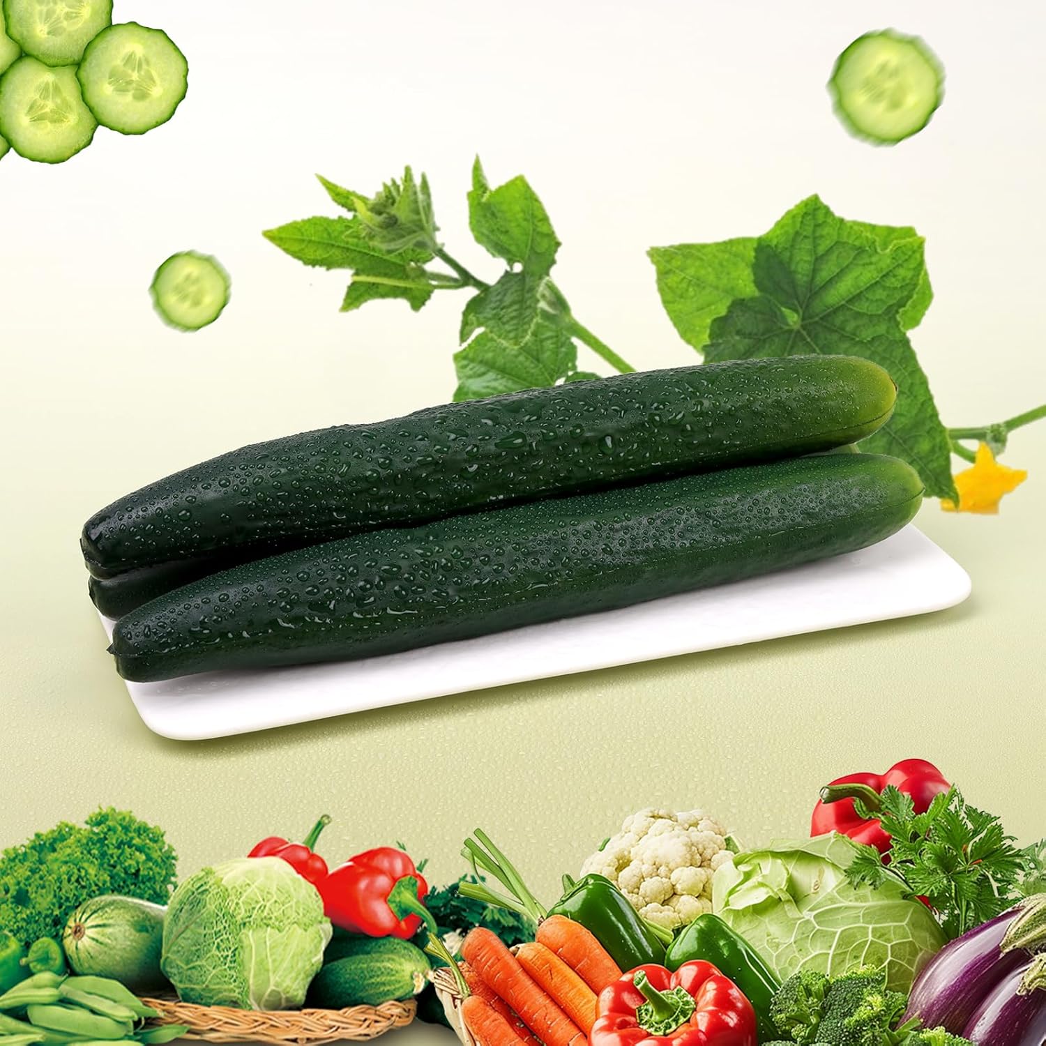 Gresorth 2pcs Soft PU Artificial Cucumber Decor
