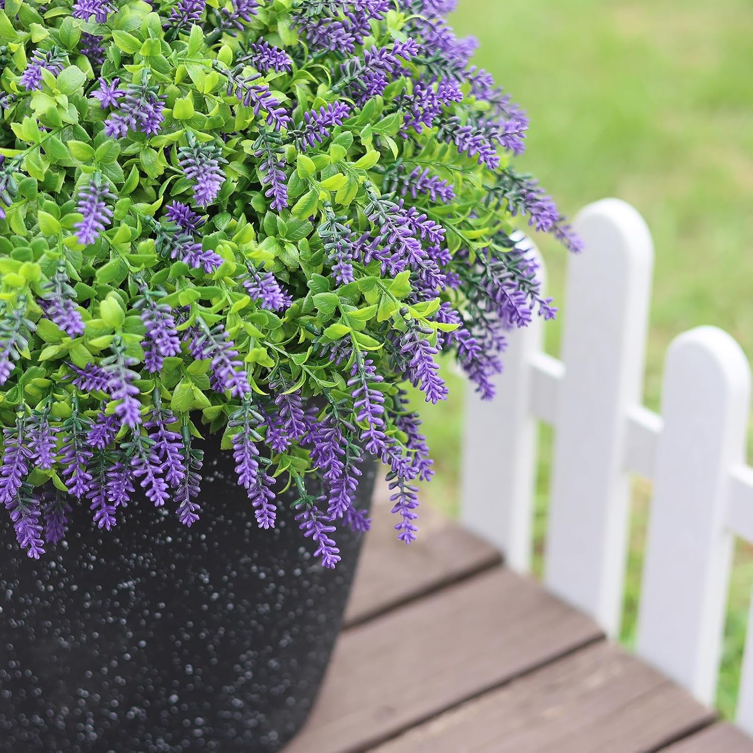 Artificial Boxwood Topiary Ball with Lavender - Set of 2
