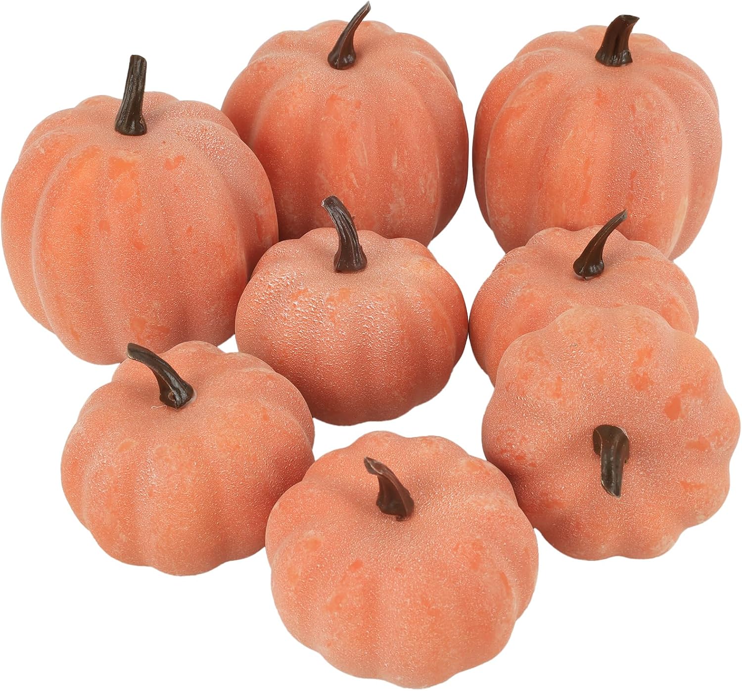 8pcs Plastic Pumpkins for Thanksgiving Centerpiece Autumn Decor