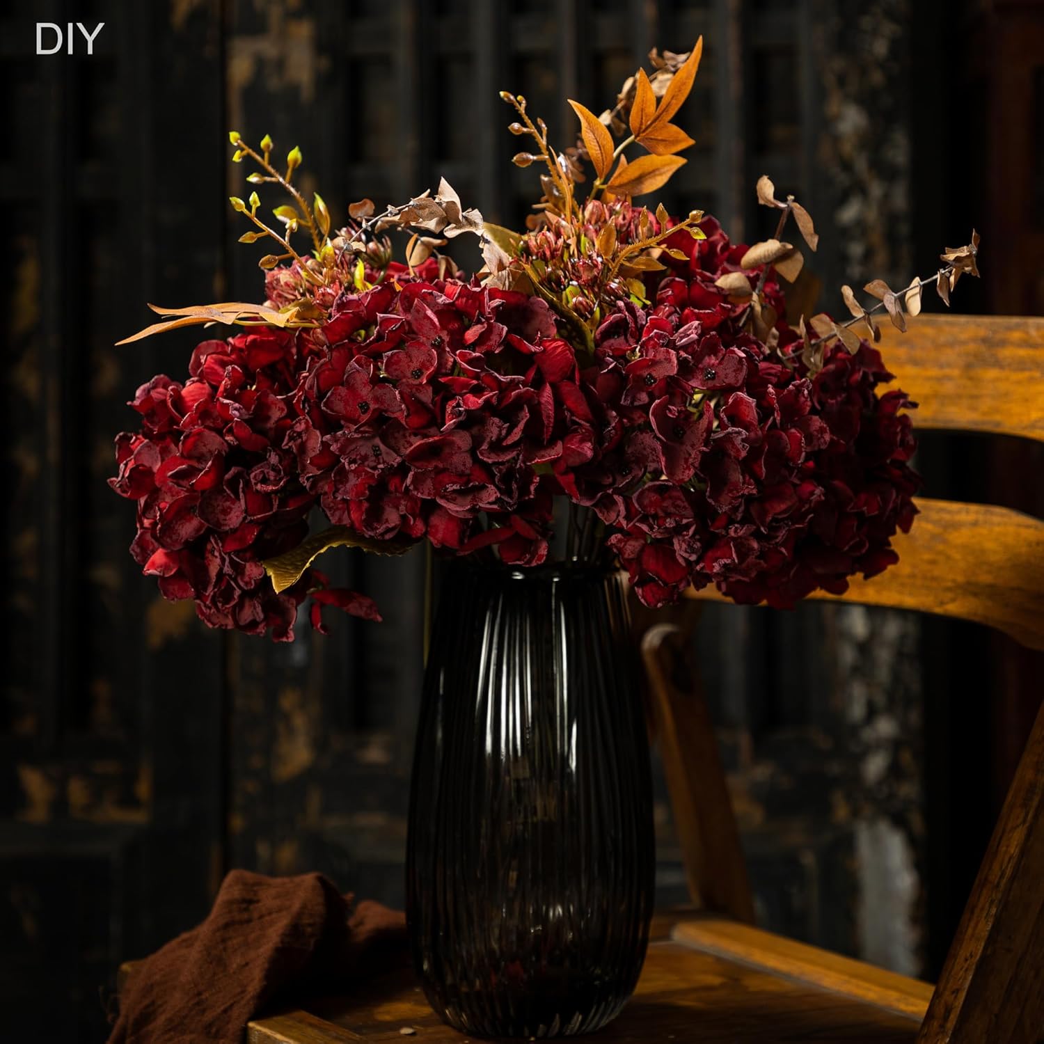 TOPIA Artificial Silk Hydrangea Fall Flowers Bouquet Decorations