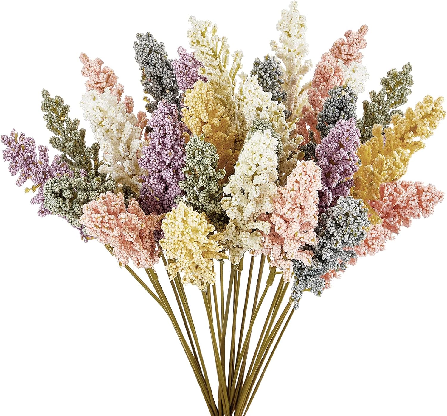 WILLBOND 24 Pcs Artificial Vanilla Flowers Pastel Foam Bouquet Decor