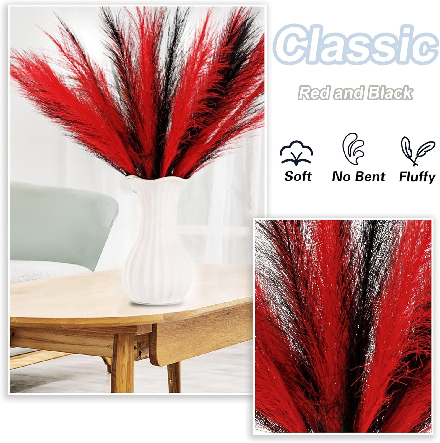 Acfruits Pampas Grass Halloween Decor 30 Pcs 17 Inch