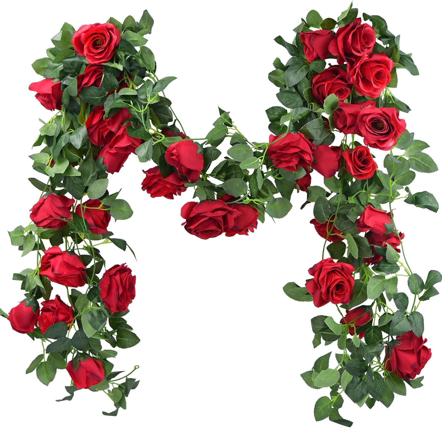 FiveSeasonStuff 29 Ft Rose Silk Garland Set for Wedding and Garden