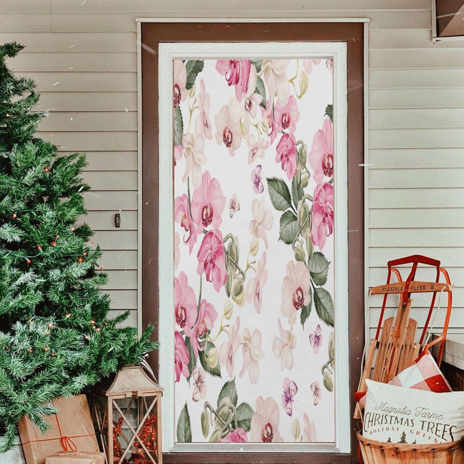 Susiyo Watercolor Orchid Halloween Door Cover