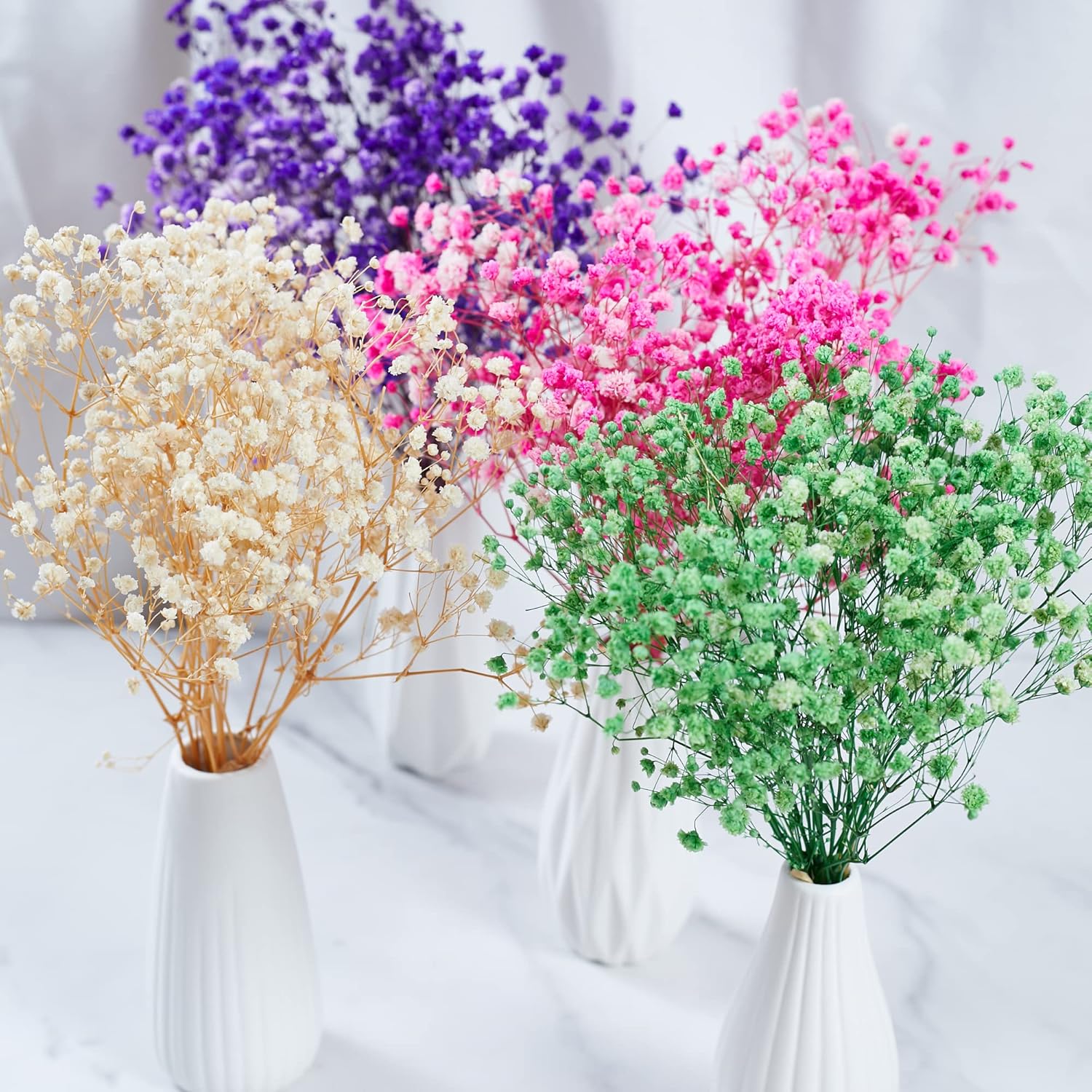 Preserved Babys Breath Flowers 3 Bunches Purple