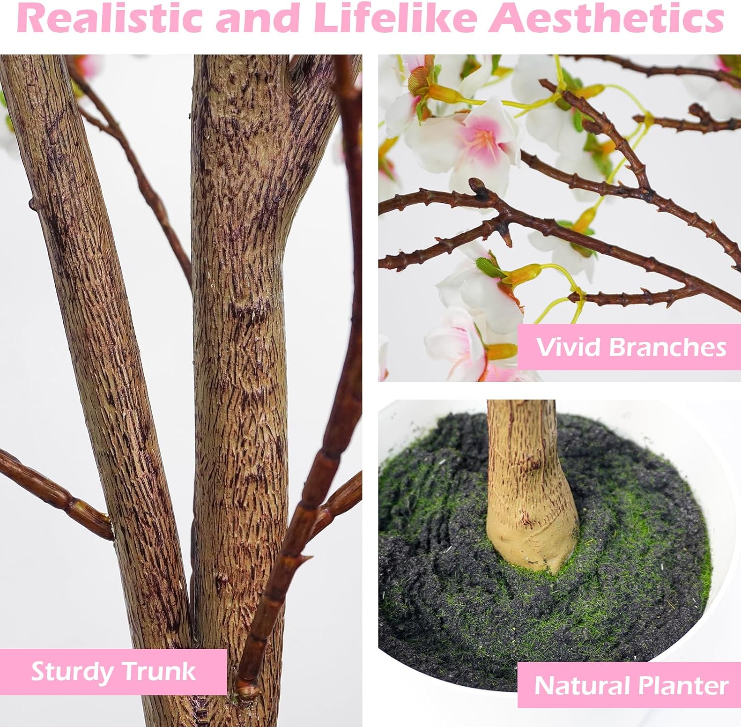 Cherry Blossom Tree 6FT Artificial Pink Indoor Decor