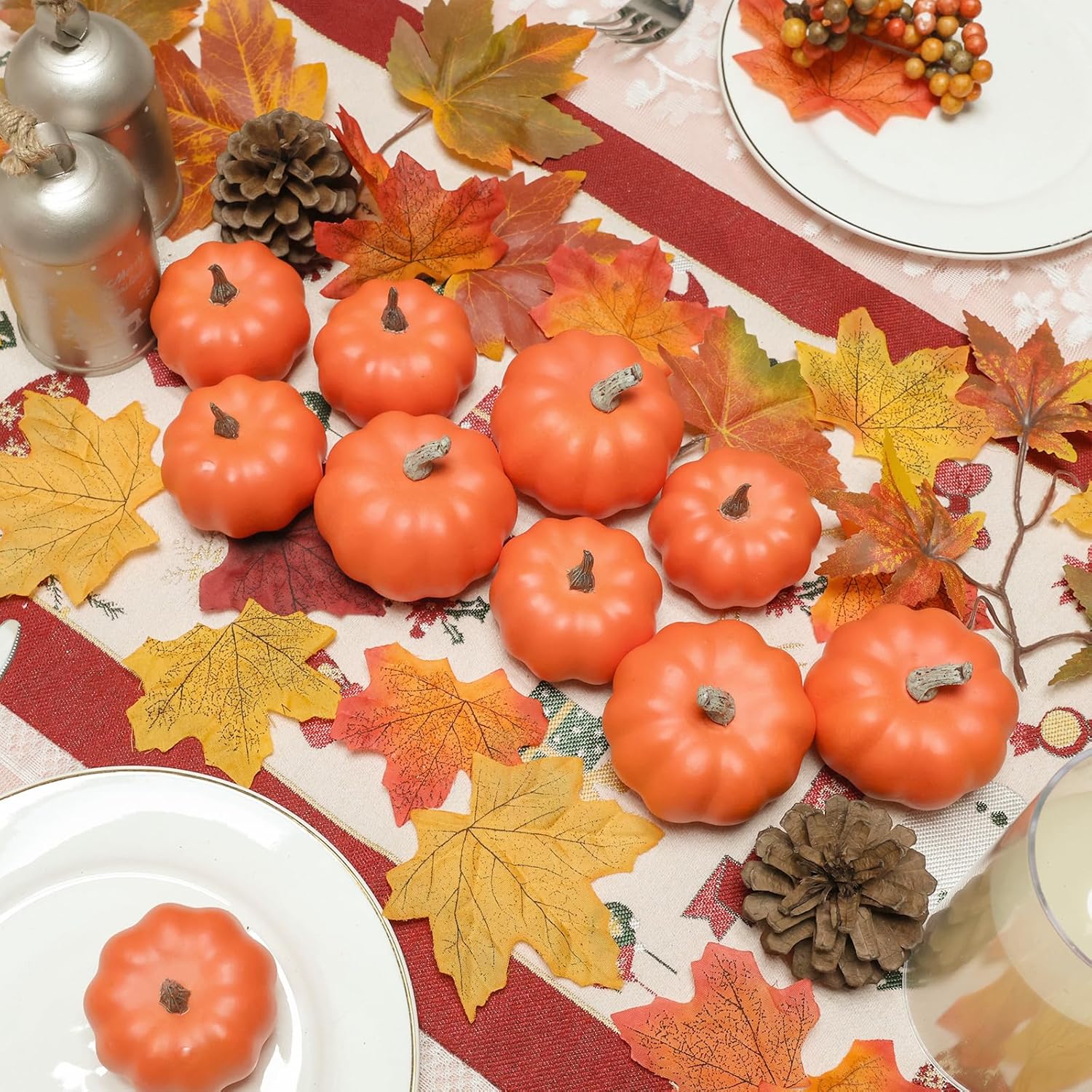 10 Pcs Fake Pumpkins Fall Thanksgiving Decorations