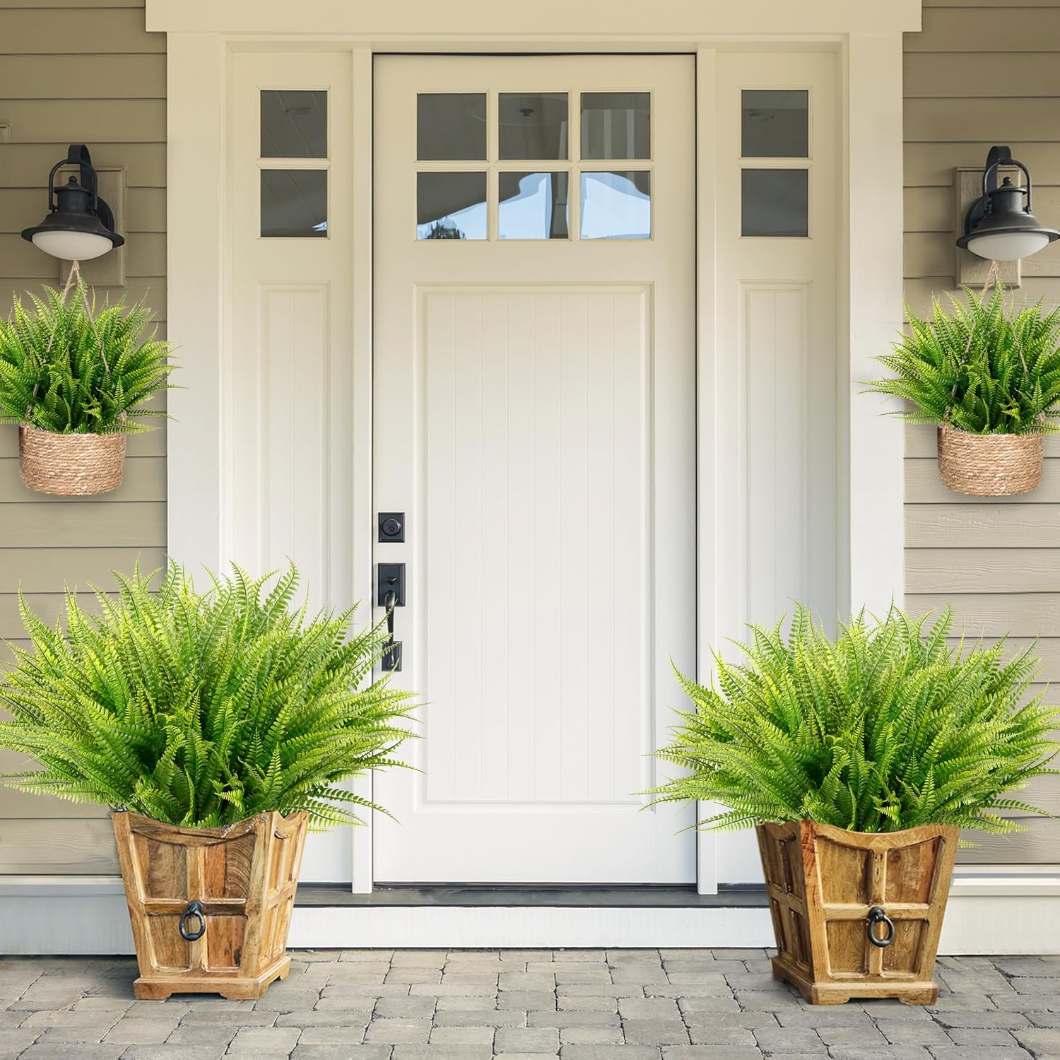 Sggvecsy 12 Bundles Artificial Boston Fern Plants Green Decor